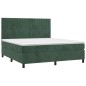 vidaXL Cama box spring colchón y LED terciopelo verde oscuro 180x200cm vidaXL Cama box spring colchón y LED terciopelo verde oscuro 180x200cm
