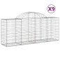 vidaXL Cestas de gaviones 9 uds forma de arco hierro 200x50x80/100 cm vidaXL Cestas de gaviones 9 uds forma de arco hierro 200x50x80/100 cm