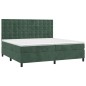vidaXL Cama box spring colchón y LED terciopelo verde oscuro 200x200cm vidaXL Cama box spring colchón y LED terciopelo verde oscuro 200x200cm