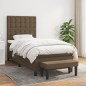 vidaXL Cama box spring con colchón tela marrón oscuro 90x190 cm vidaXL Cama box spring con colchón tela marrón oscuro 90x190 cm
