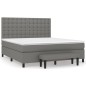 vidaXL Cama box spring con colchón tela gris oscuro 160x200 cm vidaXL Cama box spring con colchón tela gris oscuro 160x200 cm