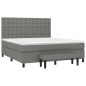 vidaXL Cama box spring con colchón tela gris oscuro 160x200 cm vidaXL Cama box spring con colchón tela gris oscuro 160x200 cm