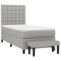 vidaXL Cama box spring con colchón tela gris claro 90x190 cm vidaXL Cama box spring con colchón tela gris claro 90x190 cm