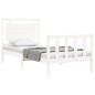 vidaXL Estructura de cama con cabecero madera maciza blanco 90x200 cm vidaXL Estructura de cama con cabecero madera maciza blanco 90x200 cm