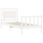 vidaXL Estructura de cama con cabecero madera maciza blanco 90x200 cm vidaXL Estructura de cama con cabecero madera maciza blanco 90x200 cm