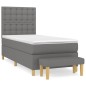 vidaXL Cama box spring con colchón tela gris oscuro 90x190 cm vidaXL Cama box spring con colchón tela gris oscuro 90x190 cm