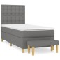 vidaXL Cama box spring con colchón tela gris oscuro 90x200 cm