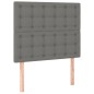 vidaXL Cama box spring con colchón tela gris oscuro 90x200 cm