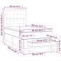 vidaXL Cama box spring con colchón tela gris oscuro 90x200 cm