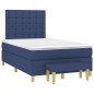 vidaXL Cama box spring con colchón tela azul 120x200 cm