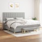vidaXL Cama box spring con colchón tela gris claro 200x200 cm vidaXL Cama box spring con colchón tela gris claro 200x200 cm