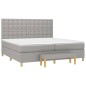 vidaXL Cama box spring con colchón tela gris claro 200x200 cm vidaXL Cama box spring con colchón tela gris claro 200x200 cm