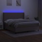 vidaXL Cama box spring colchón y luces LED tela gris taupe 180x200 cm vidaXL Cama box spring colchón y luces LED tela gris taupe 180x200 cm