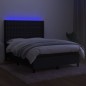 vidaXL Cama box spring colchón y luces LED tela negro 140x190 cm vidaXL Cama box spring colchón y luces LED tela negro 140x190 cm