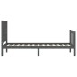 vidaXL Estructura de cama con cabecero madera maciza gris vidaXL Estructura de cama con cabecero madera maciza gris