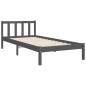 vidaXL Estructura de cama con cabecero madera maciza gris vidaXL Estructura de cama con cabecero madera maciza gris