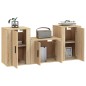 vidaXL Set de muebles para TV 3 pzas madera contrachapada roble sonoma vidaXL Set de muebles para TV 3 pzas madera contrachapada roble sonoma