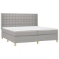 vidaXL Cama box spring con colchón tela y LED gris claro 200x200 cm vidaXL Cama box spring con colchón tela y LED gris claro 200x200 cm