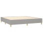 vidaXL Cama box spring con colchón tela y LED gris claro 200x200 cm vidaXL Cama box spring con colchón tela y LED gris claro 200x200 cm