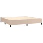 vidaXL Cama box spring colchón LED cuero sintético capuchino 200x200cm vidaXL Cama box spring colchón LED cuero sintético capuchino 200x200cm