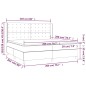 vidaXL Cama box spring colchón LED cuero sintético capuchino 200x200cm vidaXL Cama box spring colchón LED cuero sintético capuchino 200x200cm