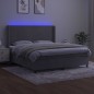 vidaXL Cama box spring colchón y LED terciopelo gris claro 180x200 cm vidaXL Cama box spring colchón y LED terciopelo gris claro 180x200 cm