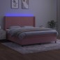 vidaXL Cama box spring colchón y LED terciopelo rosa 180x200 cm vidaXL Cama box spring colchón y LED terciopelo rosa 180x200 cm