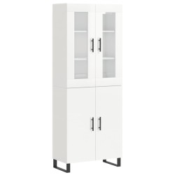 vidaXL Aparador alto madera contrachapada blanco brillo 69,5x34x180 cm