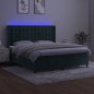 vidaXL Cama box spring colchón y LED terciopelo verde oscuro 180x200cm vidaXL Cama box spring colchón y LED terciopelo verde oscuro 180x200cm