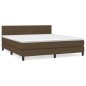 vidaXL Cama box spring con colchón tela marrón oscuro 160x200 cm