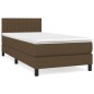 vidaXL Cama box spring con colchón tela marrón oscuro 80x200 cm