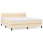 vidaXL Cama box spring con colchón tela color crema 160x200 cm vidaXL Cama box spring con colchón tela color crema 160x200 cm