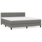 vidaXL Cama box spring con colchón tela gris oscuro 160x200 cm vidaXL Cama box spring con colchón tela gris oscuro 160x200 cm