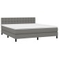 vidaXL Cama box spring con colchón tela gris oscuro 160x200 cm vidaXL Cama box spring con colchón tela gris oscuro 160x200 cm