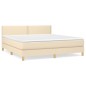 vidaXL Cama box spring con colchón tela color crema 180x200 cm vidaXL Cama box spring con colchón tela color crema 180x200 cm