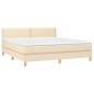 vidaXL Cama box spring con colchón tela color crema 180x200 cm vidaXL Cama box spring con colchón tela color crema 180x200 cm