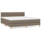 vidaXL Cama box spring con colchón tela gris taupe 180x200 cm