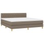 vidaXL Cama box spring con colchón tela gris taupe 180x200 cm