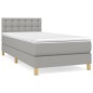 vidaXL Cama box spring con colchón tela gris claro 90x200 cm vidaXL Cama box spring con colchón tela gris claro 90x200 cm