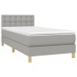 vidaXL Cama box spring con colchón tela gris claro 90x200 cm vidaXL Cama box spring con colchón tela gris claro 90x200 cm