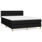 vidaXL Cama box spring con colchón tela negro 140x200 cm vidaXL Cama box spring con colchón tela negro 140x200 cm