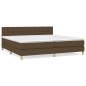 vidaXL Cama box spring con colchón tela marrón oscuro 200x200 cm