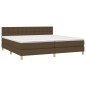 vidaXL Cama box spring con colchón tela marrón oscuro 200x200 cm
