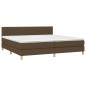 vidaXL Cama box spring con colchón LED tela marrón oscuro 200x200 cm vidaXL Cama box spring con colchón LED tela marrón oscuro 200x200 cm