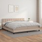 vidaXL Cama box spring con colchón cuero sintético capuchino 200x200cm vidaXL Cama box spring con colchón cuero sintético capuchino 200x200cm