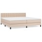 vidaXL Cama box spring con colchón cuero sintético capuchino 200x200cm vidaXL Cama box spring con colchón cuero sintético capuchino 200x200cm