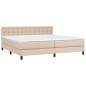 vidaXL Cama box spring con colchón cuero sintético capuchino 200x200cm vidaXL Cama box spring con colchón cuero sintético capuchino 200x200cm