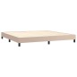 vidaXL Cama box spring con colchón cuero sintético capuchino 200x200cm vidaXL Cama box spring con colchón cuero sintético capuchino 200x200cm