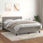vidaXL Cama box spring con colchón terciopelo gris claro 140x190 cm vidaXL Cama box spring con colchón terciopelo gris claro 140x190 cm