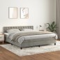 vidaXL Cama box spring con colchón terciopelo gris claro 180x200 cm